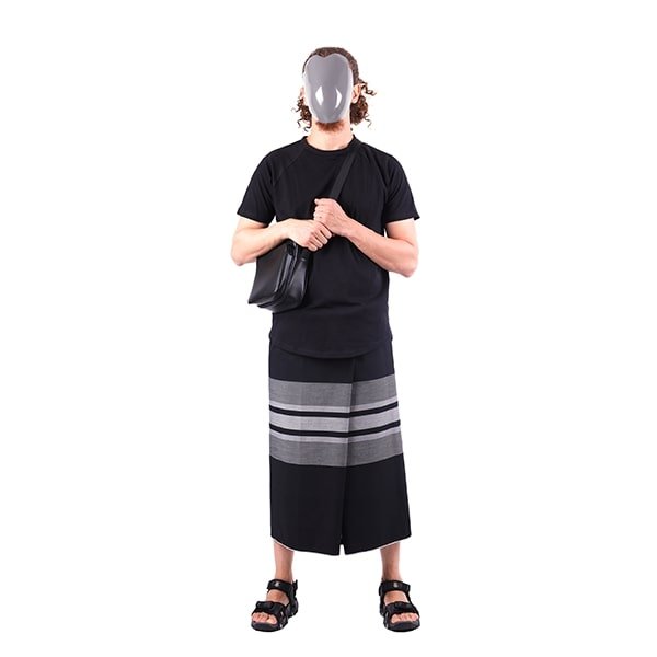 sarong-izare-larges-bandes-horizontales-noires-grises